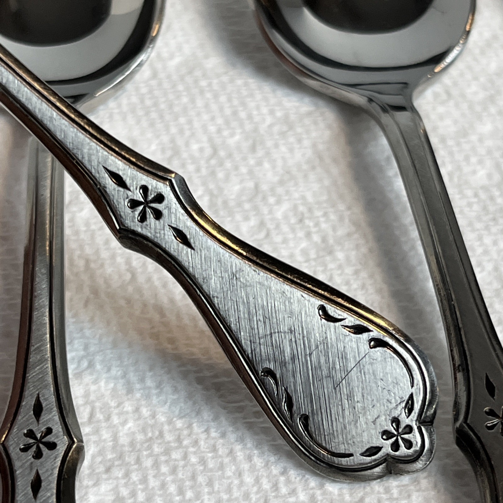 VTG Oneida Northland Evening Star Tea Spoon Stainless Burnished Flatware 4pc Set