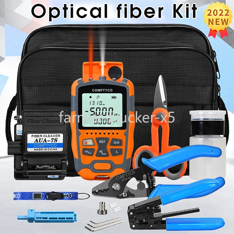 FTTH Fiber Optic Tool Kit AUA-7S Fiber Cleaver 4 in 1 Optical Power Meter New