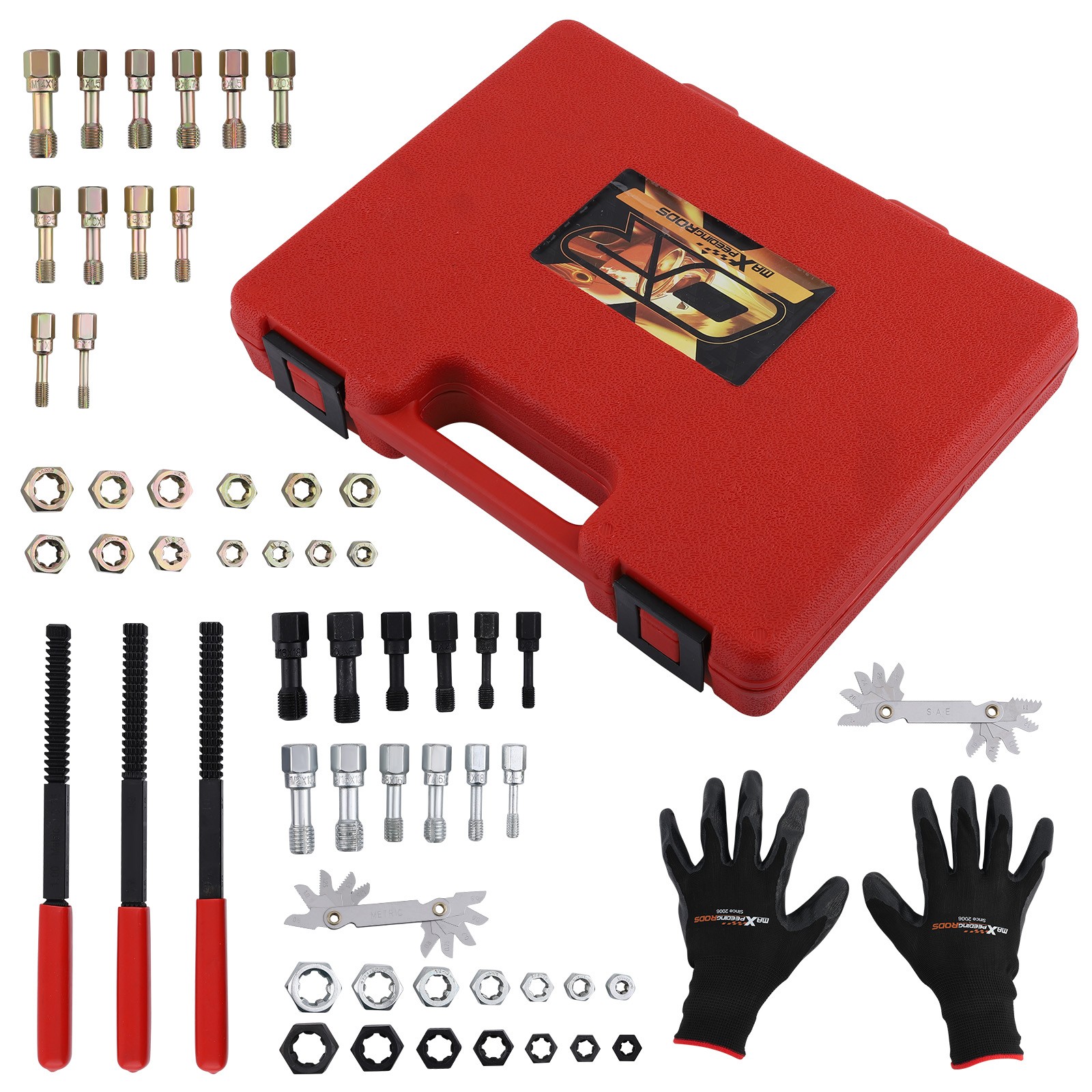 56x Thread Restorer Kit UNC UNF & MetricThread Chaser Set W/Thread Pitch Gauge