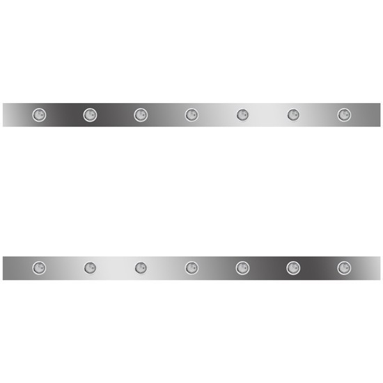 2.5 Inch Sleeper Panel W/ 7 - 3/4 Inch Round Amber/Clear LED Lights - Pair
