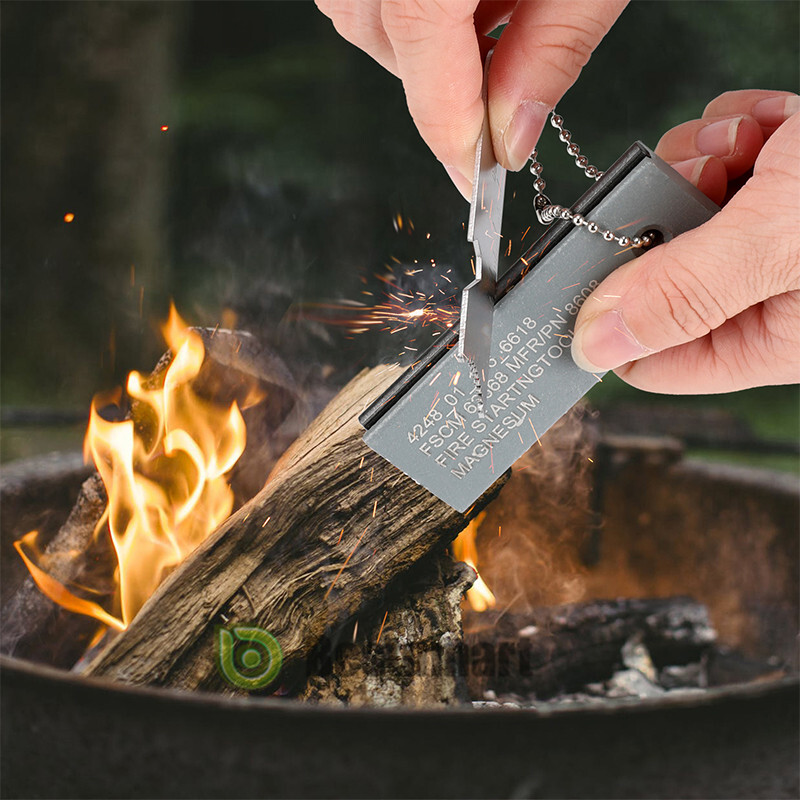 Magnesium Flint Fire Starter - Survival Firesteel Blocks with Striker Camping