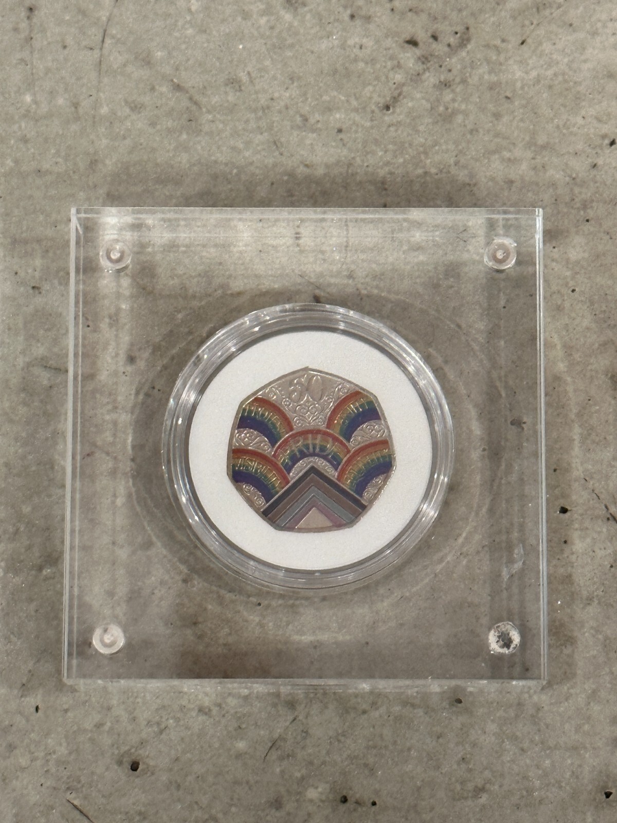 LGBT PRIDE Rainbow COIN (UK , 2022)- Colorized coin with display frame