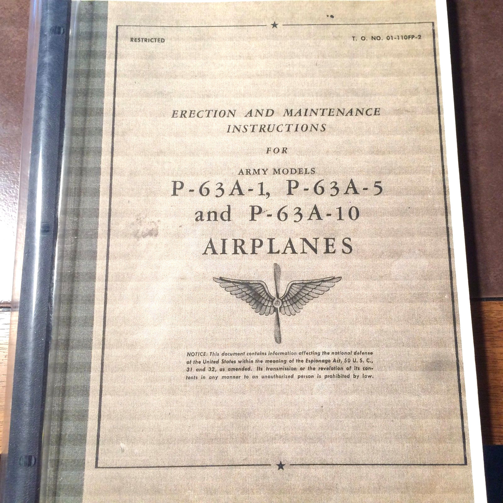 Bell Kingcobra P-63A-1, P-63A-5 & P-63A-10 Erection and Maintenance Manual