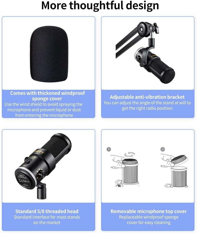 Deity VO-7U USBS Microphone with Boom Arm Kit and RGB Light