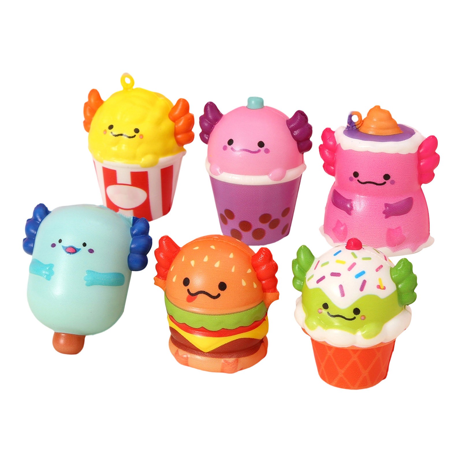 Axolotl Squishy Stress Relief Toy Glitter Fidget Toys Cute Malt Sugar for Kids