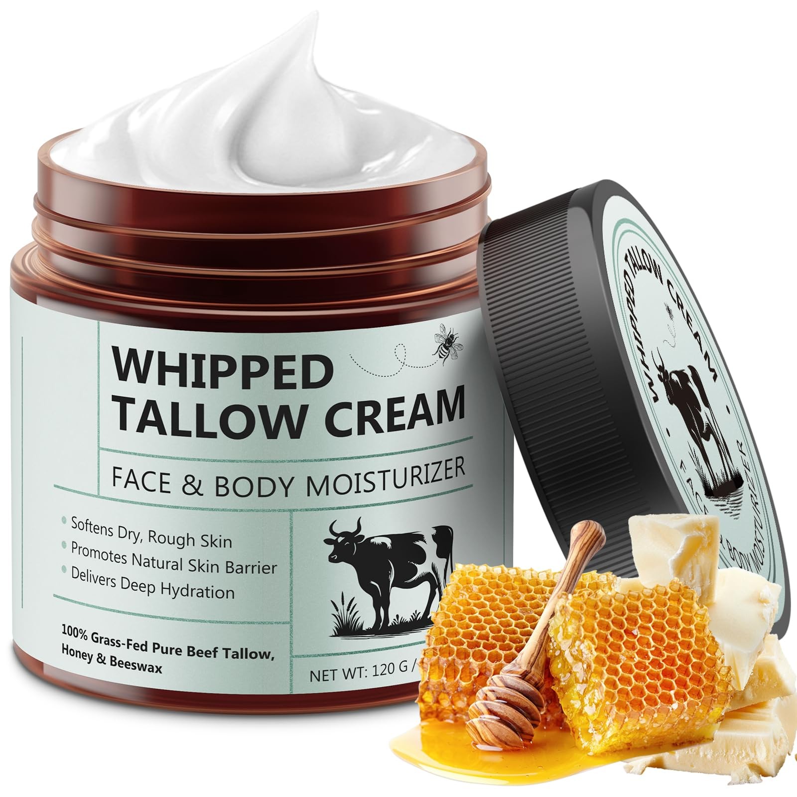 Beef Tallow for Skin, Whipped Cream 4.2 Fl Oz (Pack of 1),