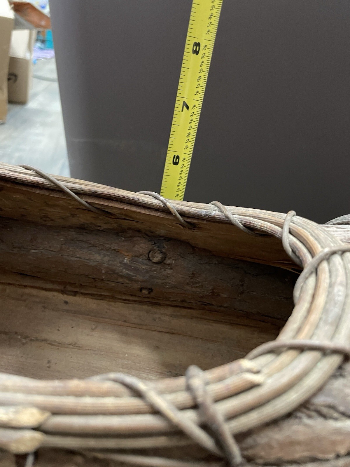 Handmade Baskets Rustic Lot Of 2 Tree Bark & Vine Brown 2 Sizes
