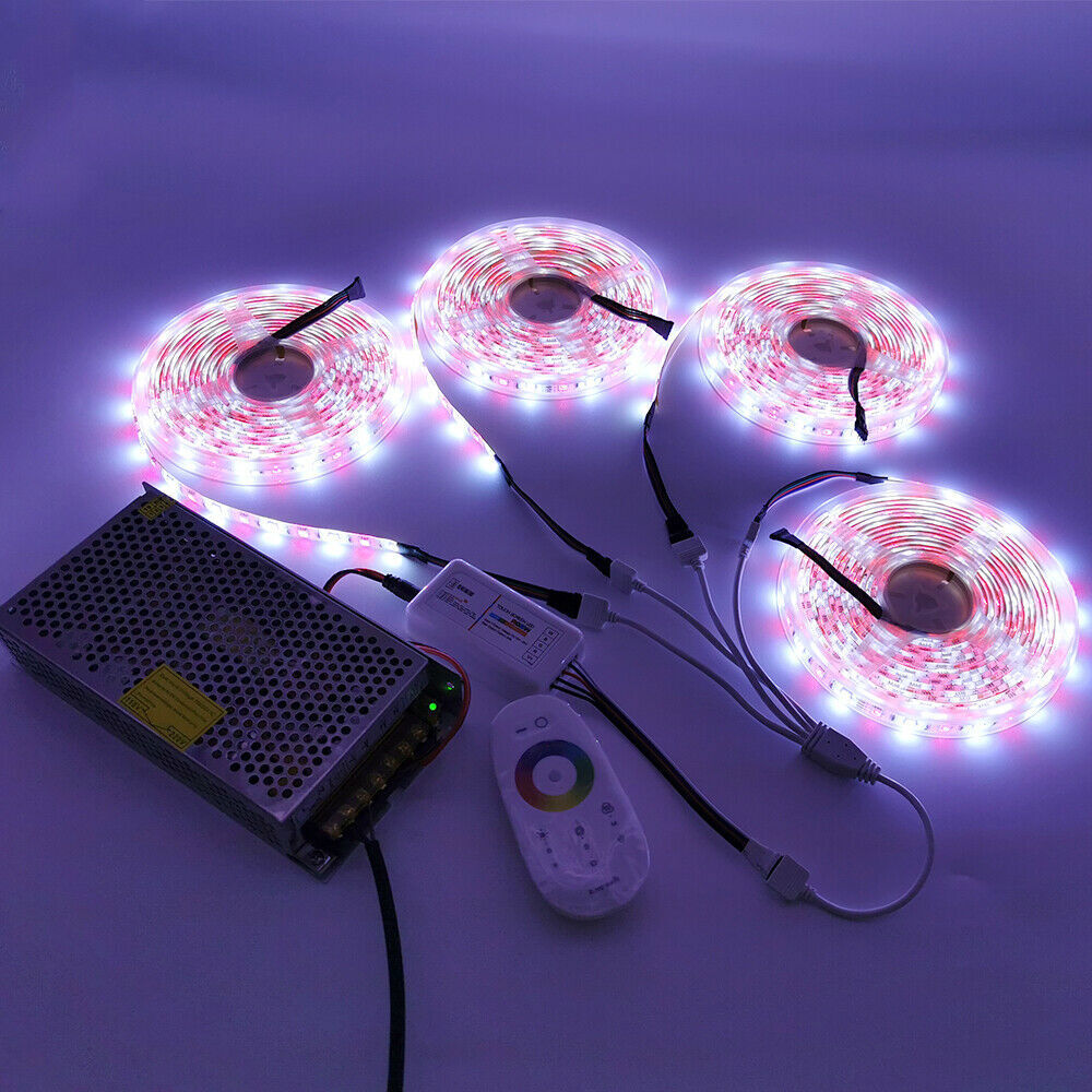 5-20M 5050 RGB RGBW RGBWW LED Strip Light Flexible Tape Controller Power Adapter
