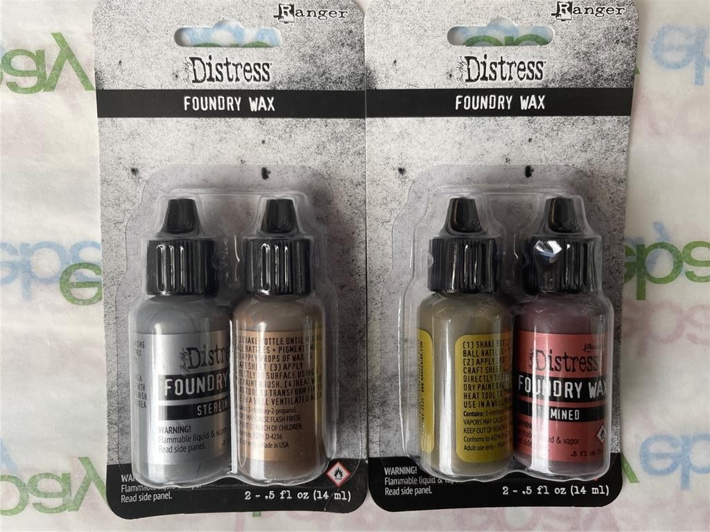 New RANGER Holtz Distress INK FOUNDRY WAX STERLING & GILDED