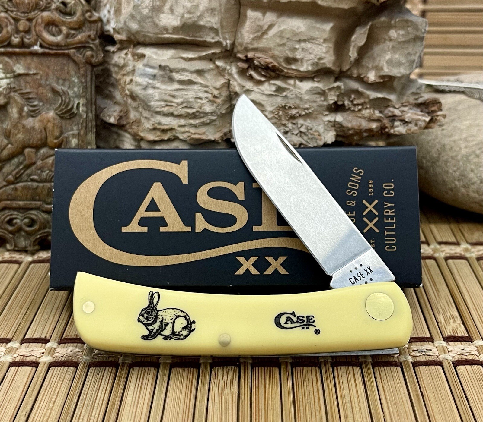 Case XX USA 2024 Smooth Yellow RABBIT Stainless Sod Buster Jr. Pocket Knife