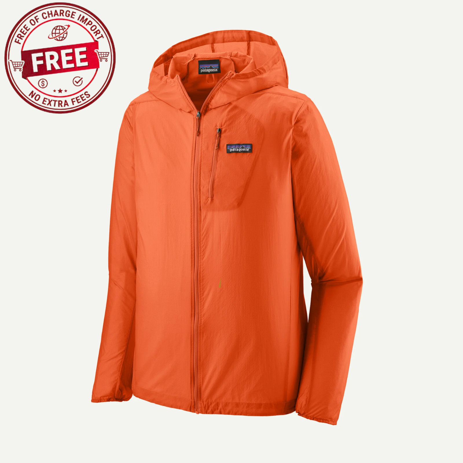 Patagonia Men's Houdini Jacket Comfortable, Featherweight, Coal Orange Authentic