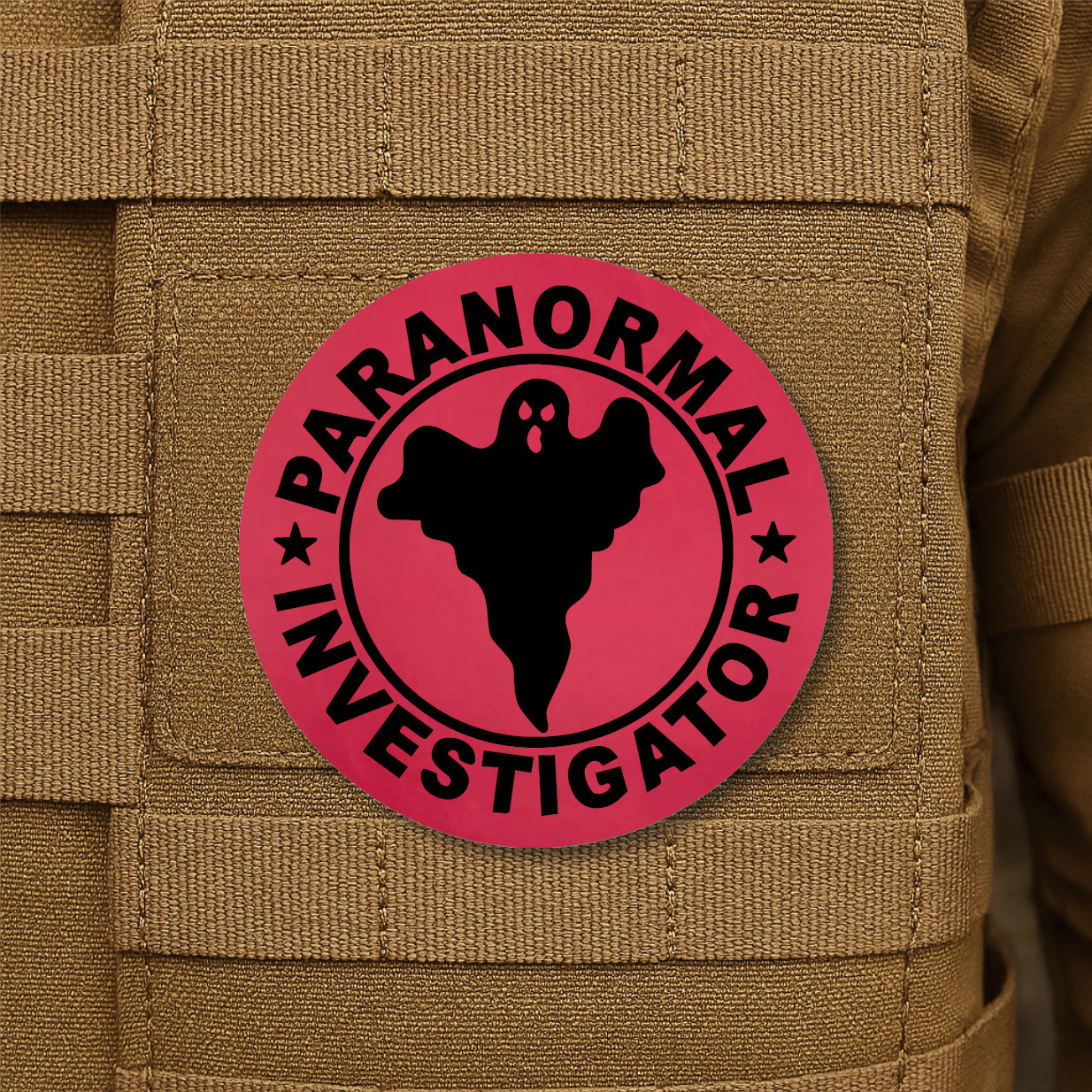 Paranormal Investigator Morale Patch, Engraved 3" Gear Patch - Glow In The Dark
