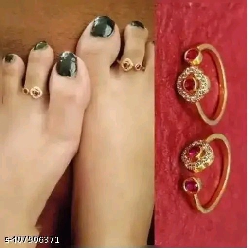 Ethnic Wear Kundan Bollywood Toe Ring Cz Statement Women Wear Jewelry