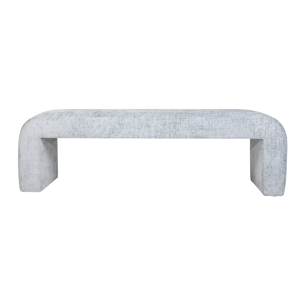 Sophia Modern Luxury Curved Upholstered Waterfall Jacquard Bench - Large