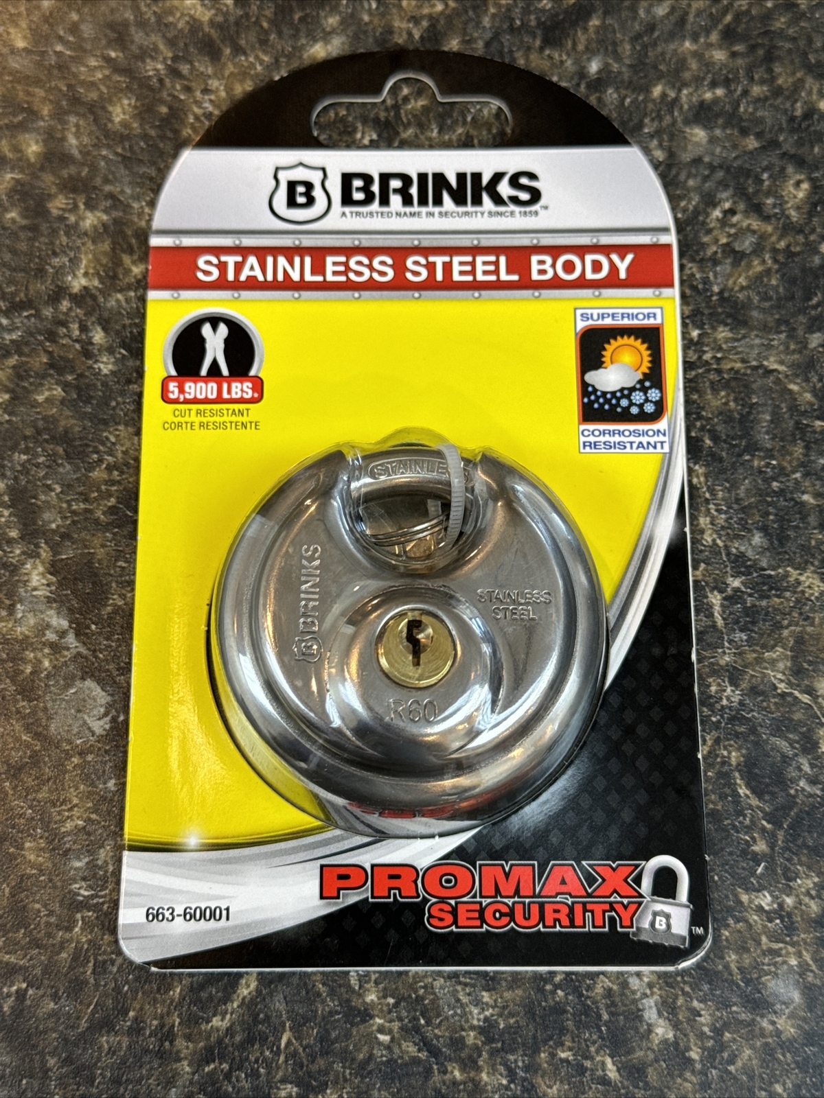 Brinks R70 Stainless Steel Key Lock Padlock Storage Trailer House Strong Box
