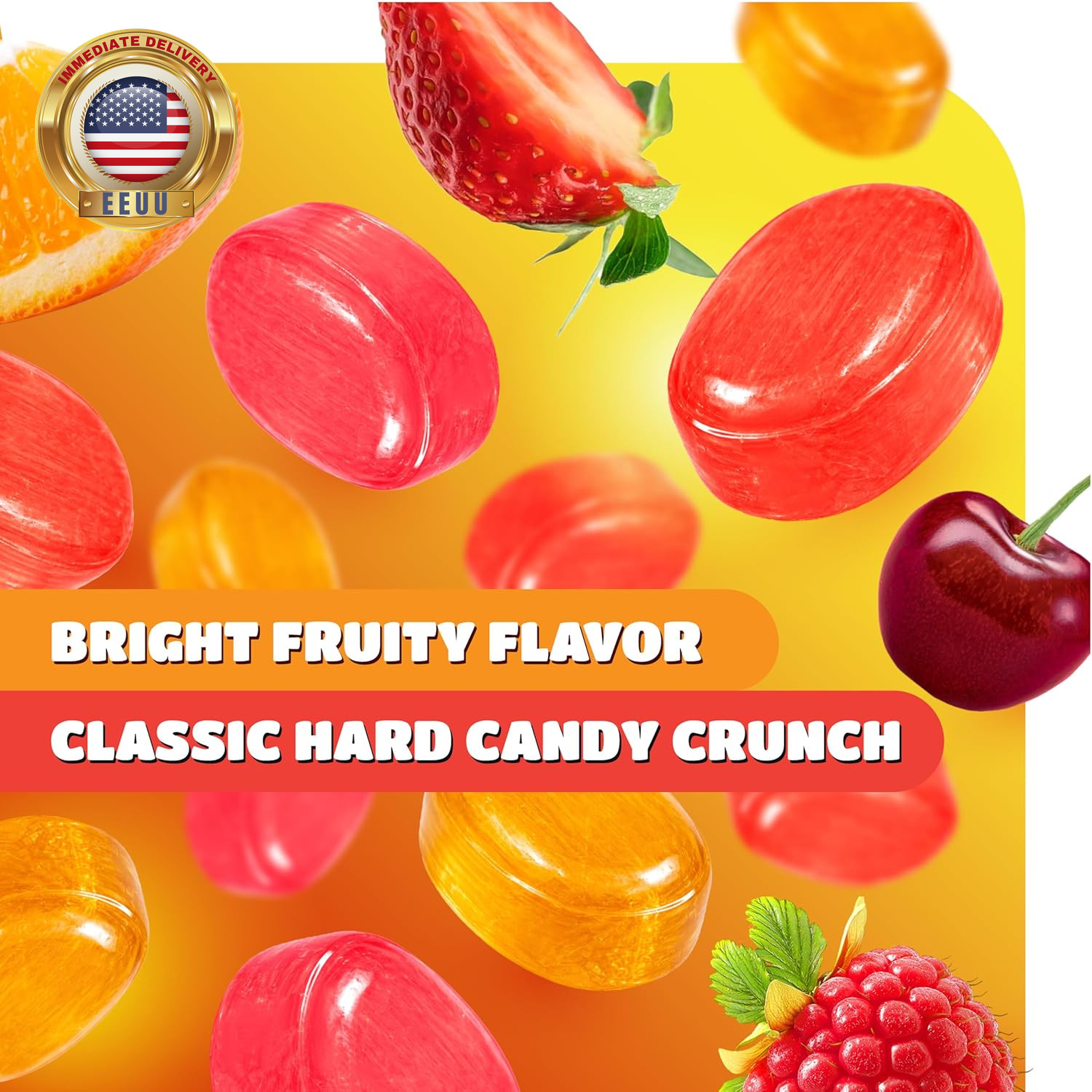 Assorted Fruit Hard Candy - 1 Pound Pack - Hard Candies Individually Wrapped - O