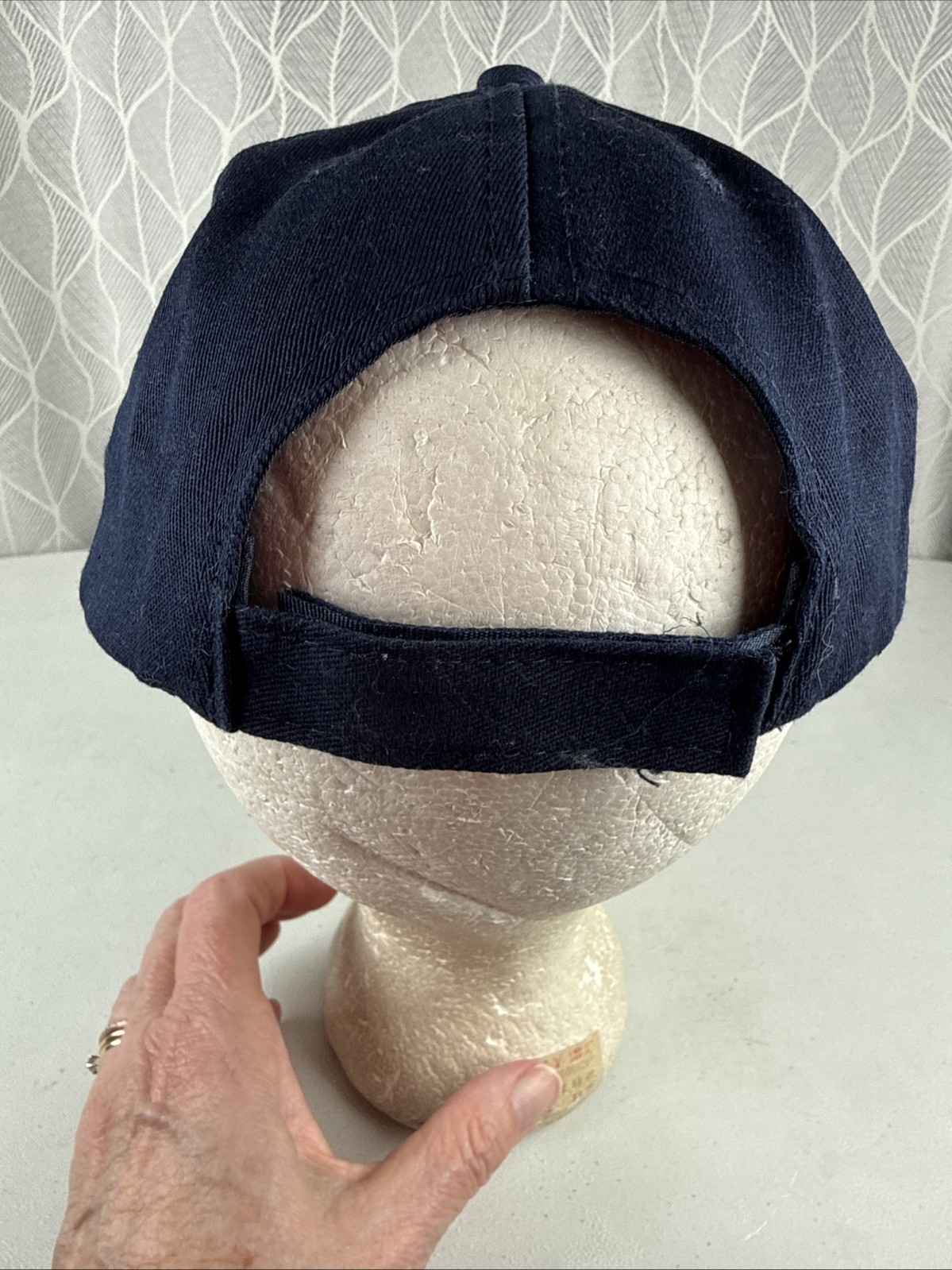 Pacer Logo Black White on Navy Hat Cap Hook Loop Unbranded