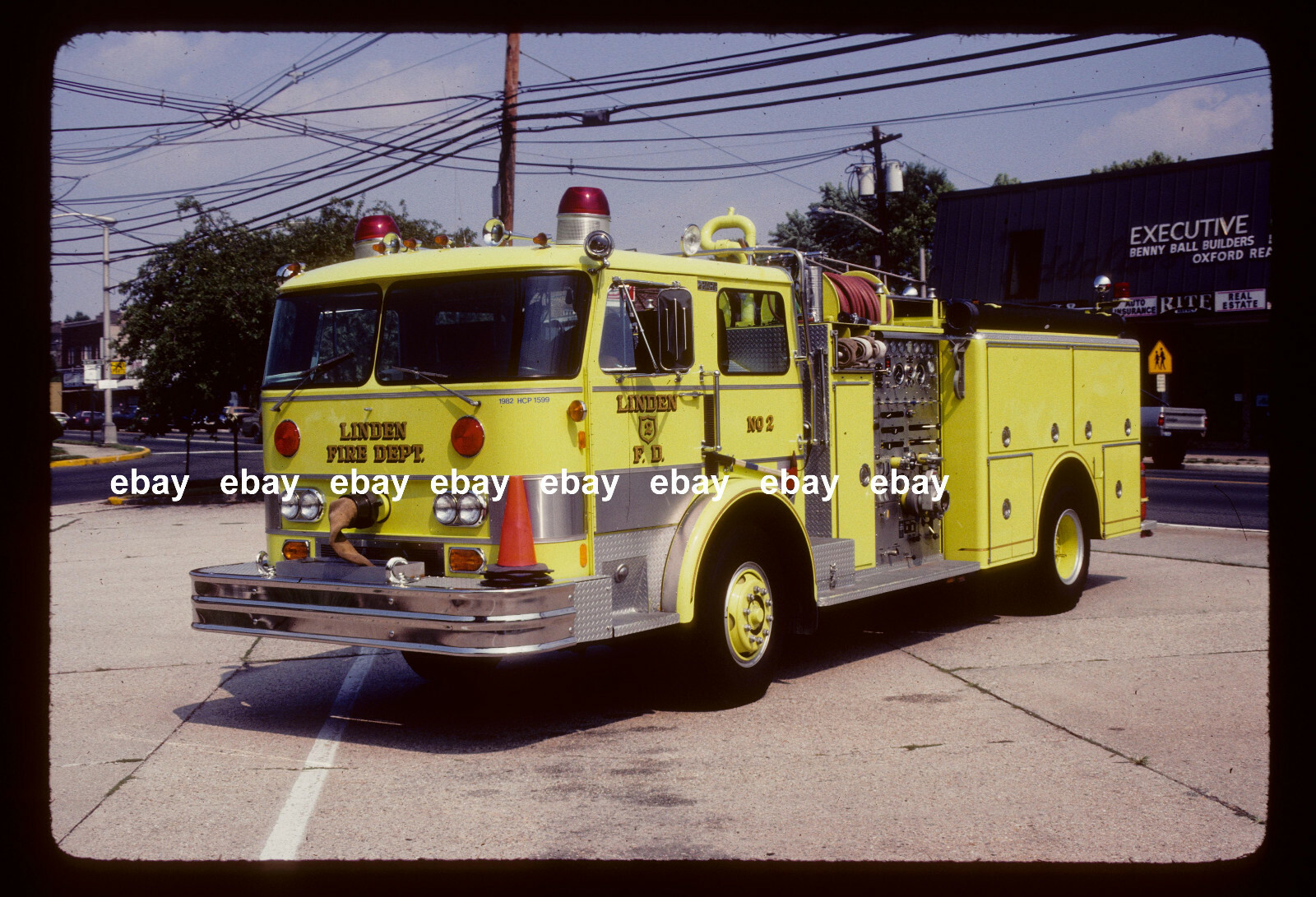 Linden NJ E2 1982 Hahn pumper Fire Apparatus Slide