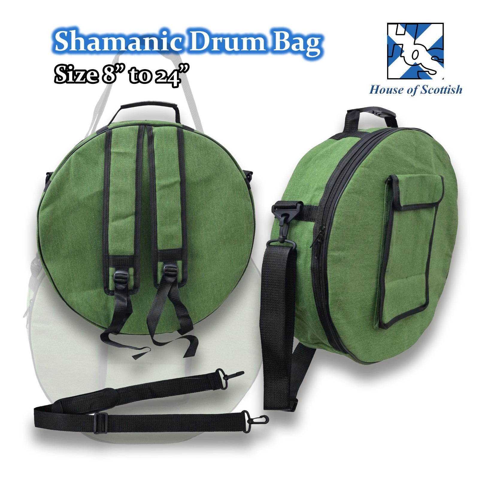 CANVAS SHAMANIC DRUM BAG CARRY CASE FRAME DRUM PROTECTIVE CASE 8-26 INCH SIZES