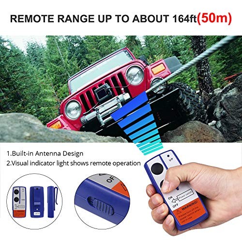 12V 250A Winch Solenoid Relay Contactor+2pcs Wireless Winch Remote Control