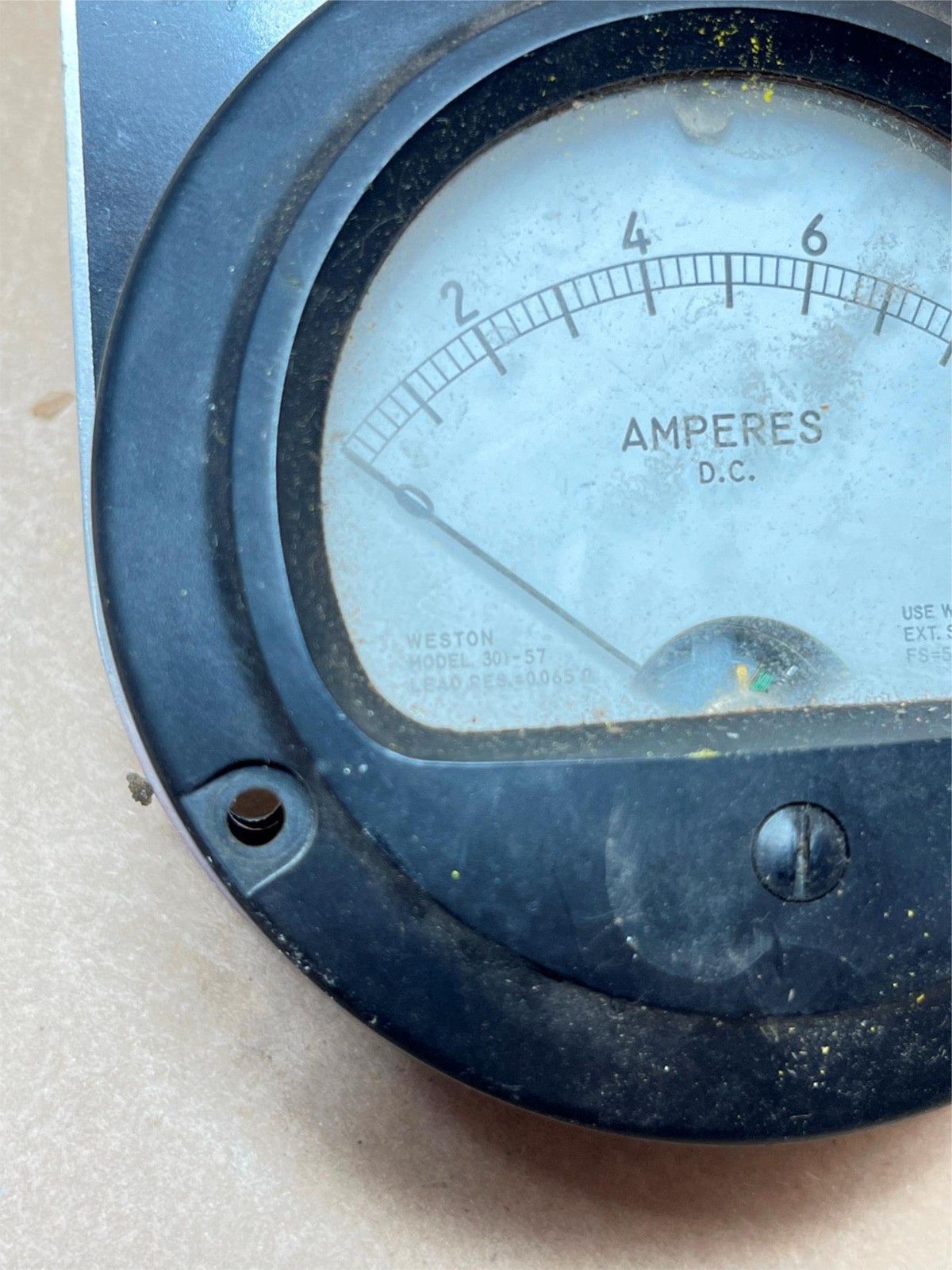 Weston 301-57 0-10 Amperes DC Panel Meter Welding Current