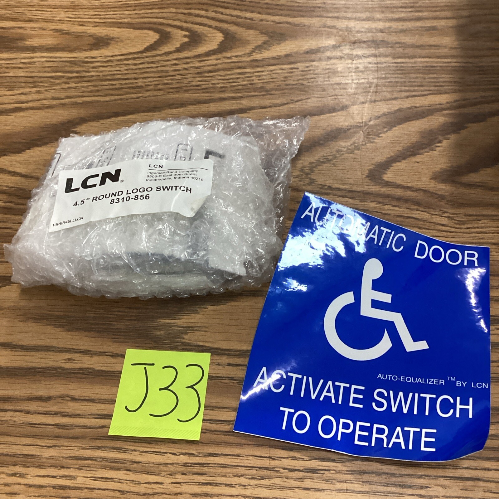 LCN 10PBR45LLLCN 8310-856T PUSH-TO-OPEN ACTUATOR BUTTON, STAINLESS STEEL 4.5" 🟠