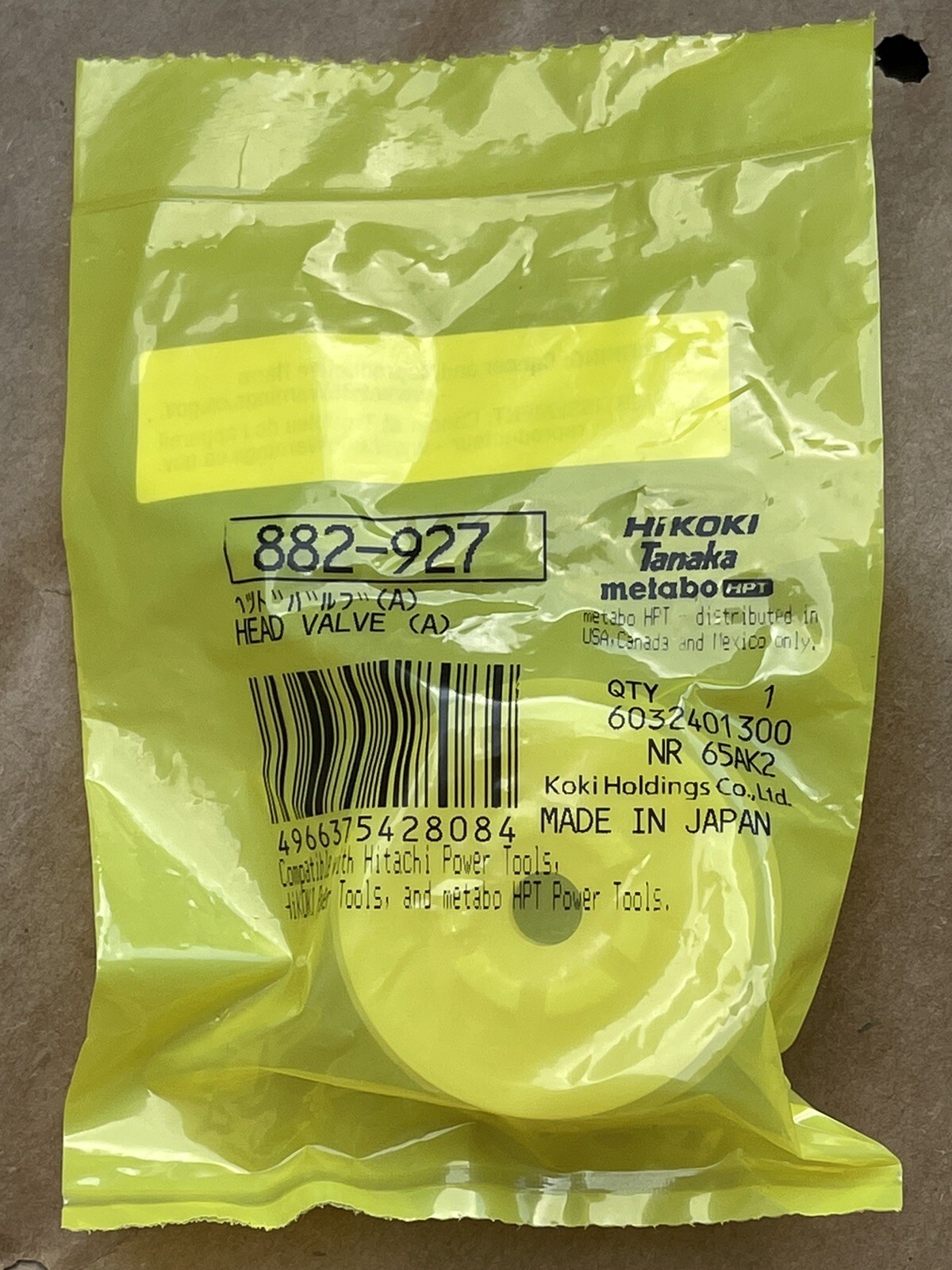 HITACHI HEAD VALVE 882-927 (NEW)