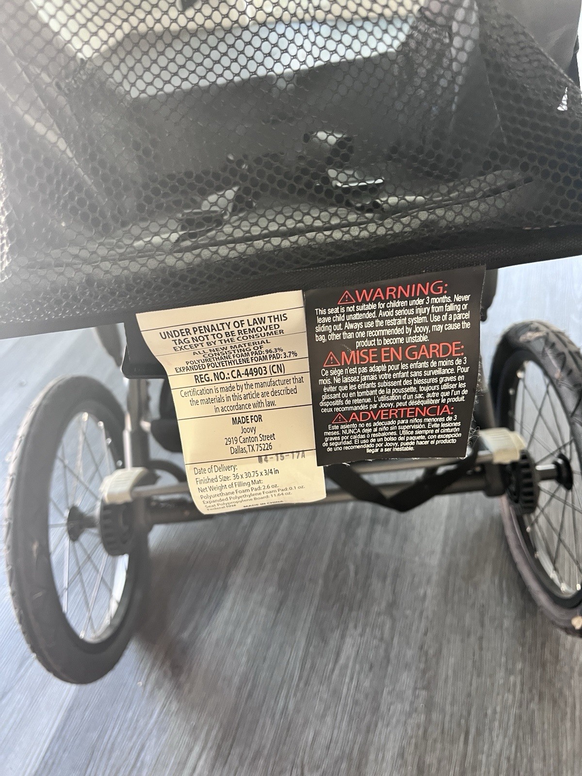 Joovy Zoom 360 Ultralight Single Jogger Stroller Black/Gray Air Tires