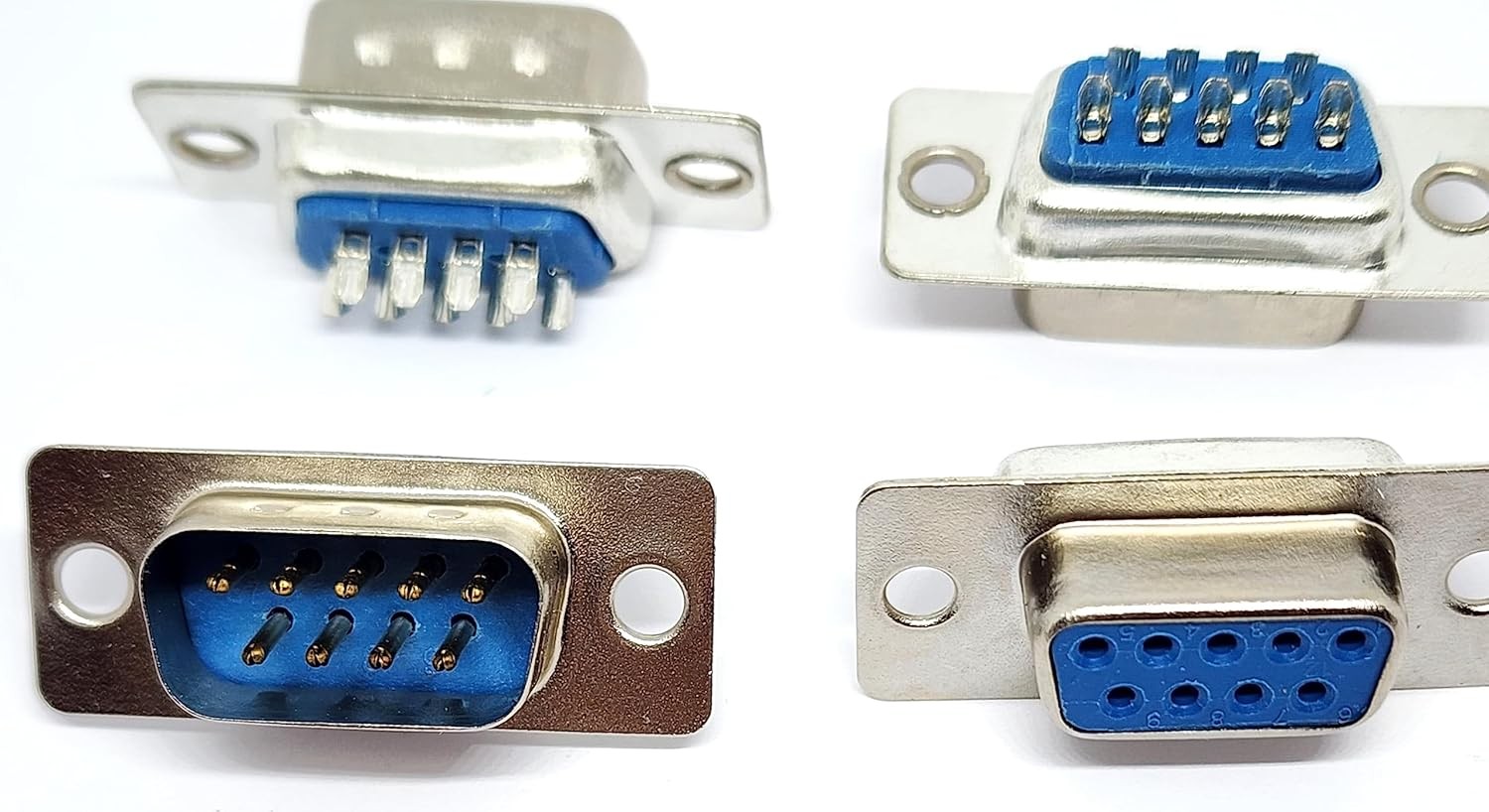 Pc Accessories 10 Pairs DB9 Male and Female D-Sub Solder Type black or blue