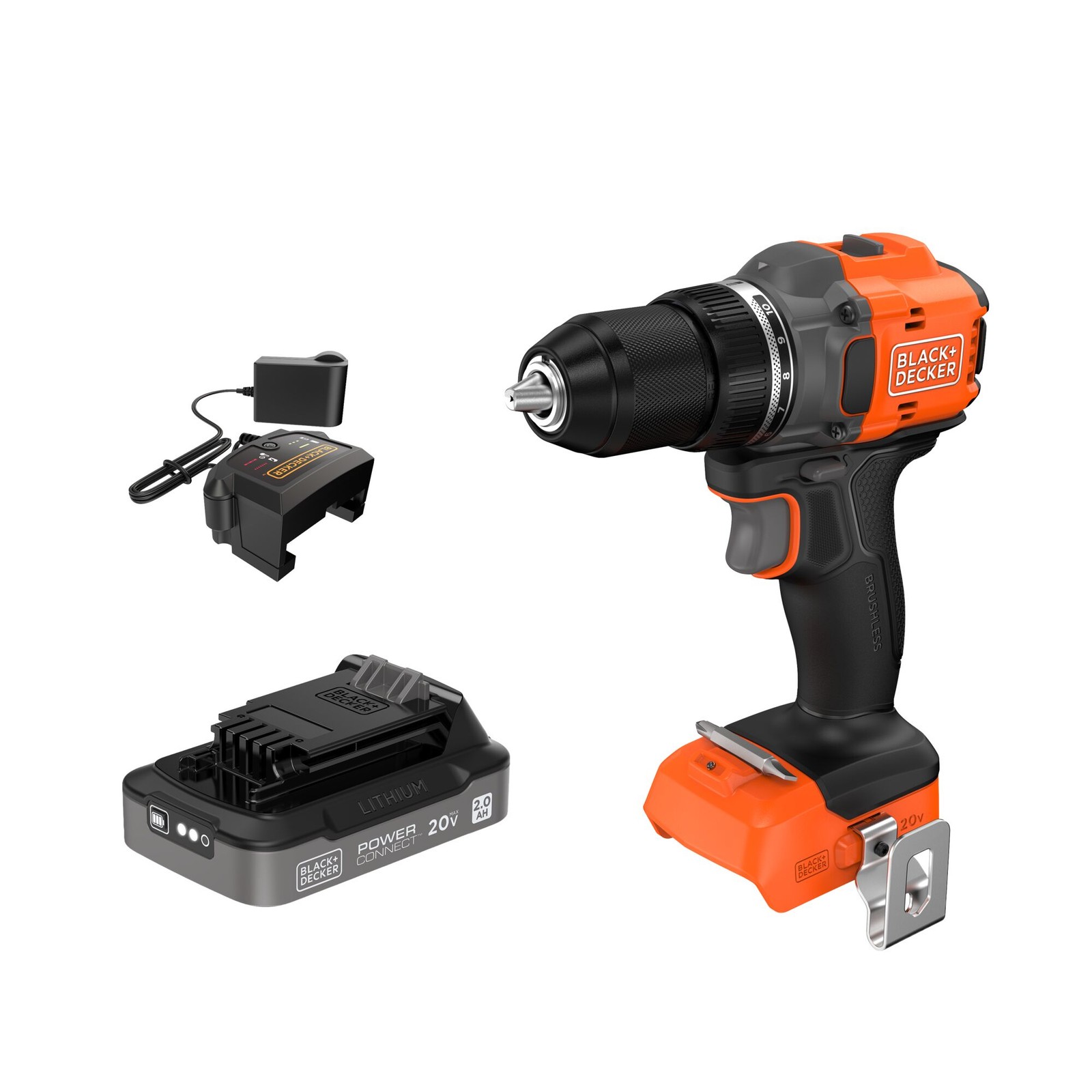 BLACK+DECKER® 20V MAX* POWERCONNECT™ Cordless Brushless Drill Kit - BLD782D1