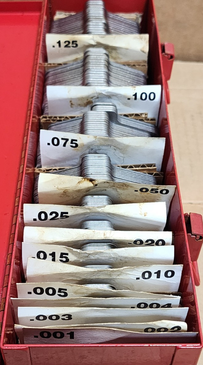 Precision Brand 42910 3"X3" Size B Slotted Shim Set .001"-.125" FULL SET 260PCS