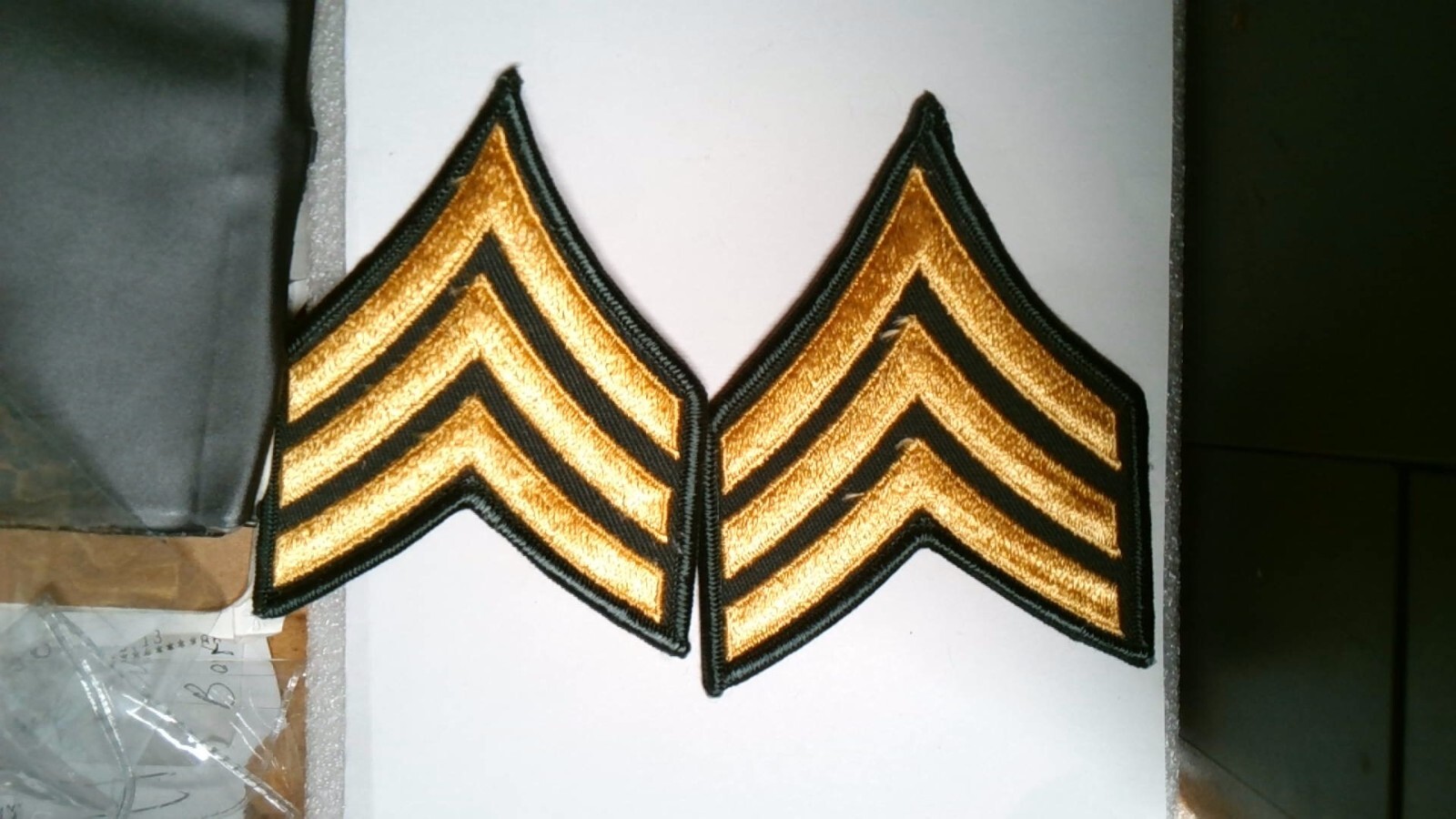 MILITARY PATCH US ARMY CLOTH RANK SET OF 2 SERGEANT E-5 FOR CLASS A UNIFORM SEW