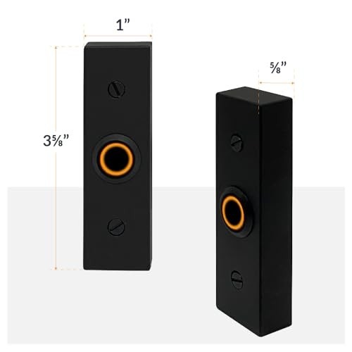 Wired Doorbell Button Rectangular LED Light Metal Surface Mount Black For Chime