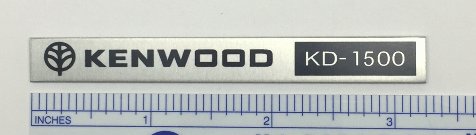 Kenwood KD-1500 Turntable Badge Logo - Custom Made Aluminum