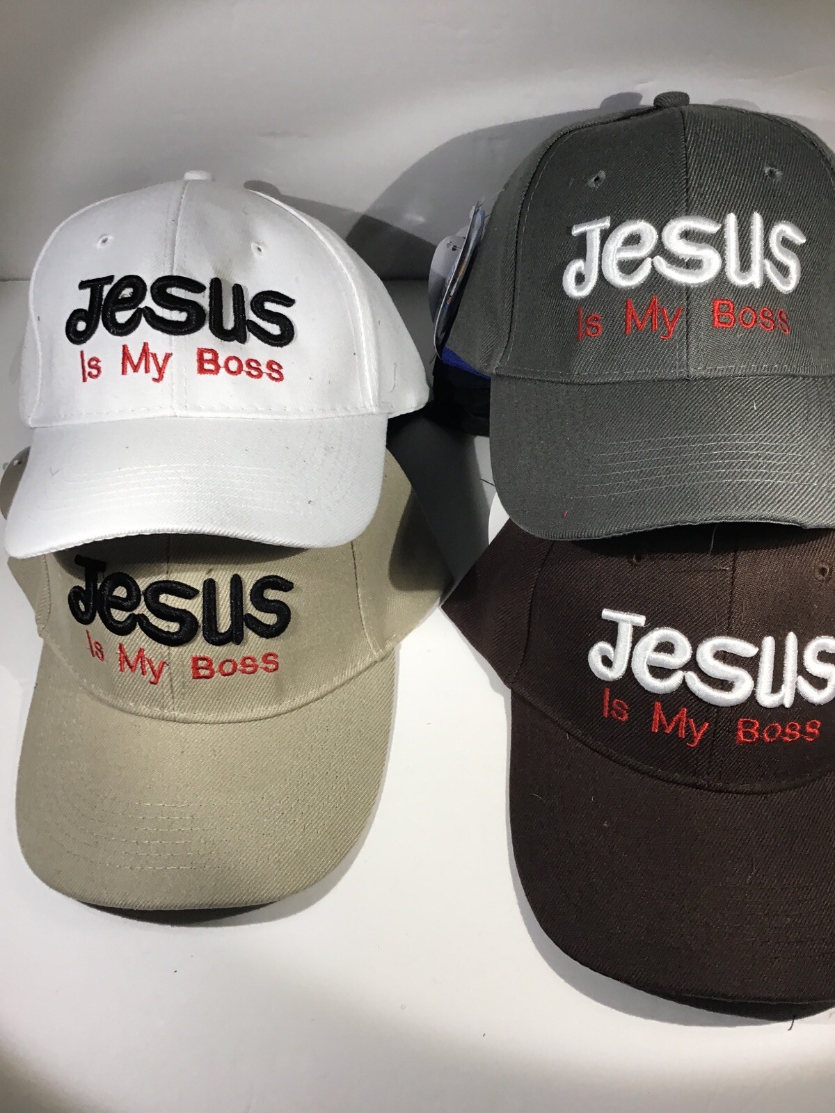 Jesus Hat Cap Unisex Adjustable One Size Fits All "Jesus Is My Boss"