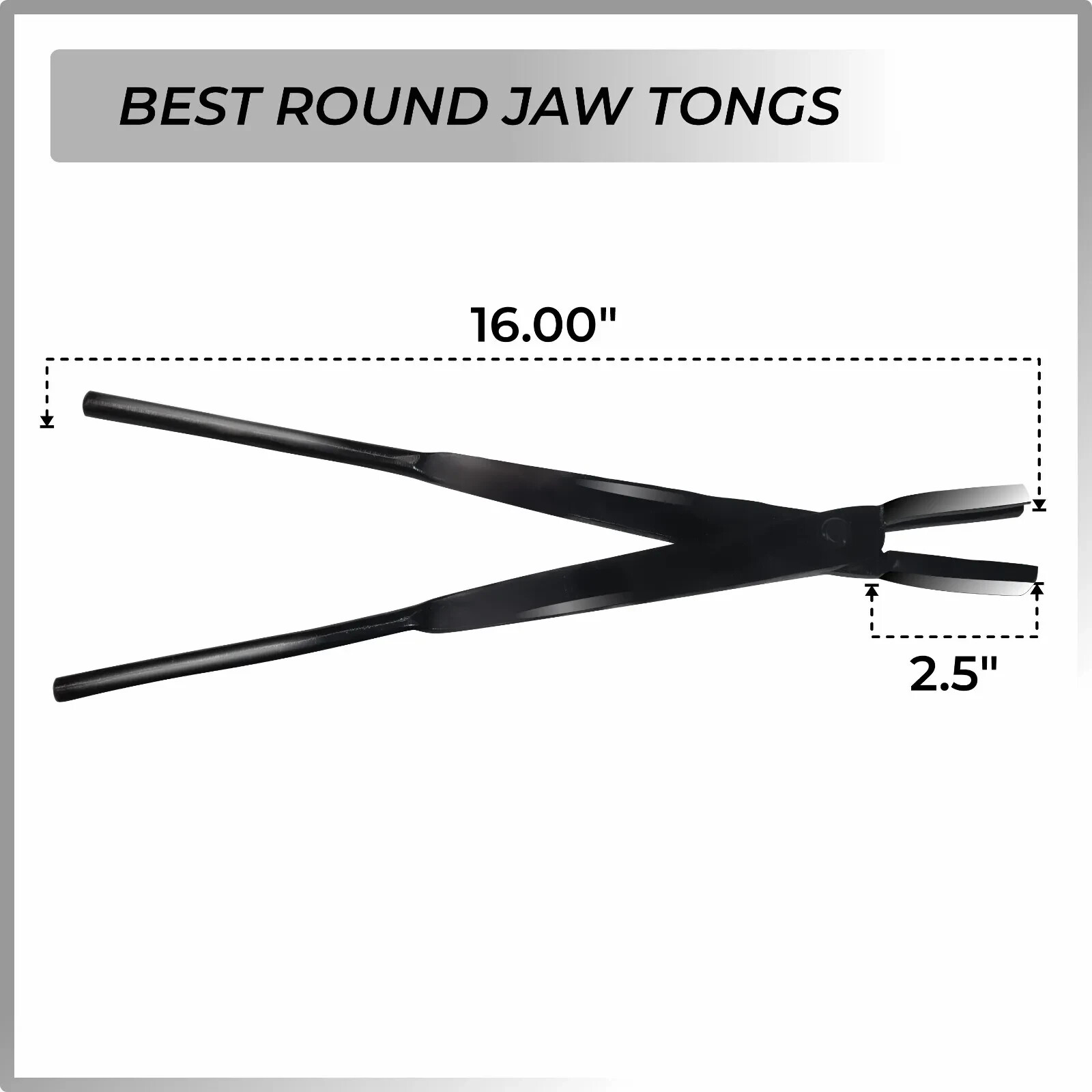 16" Round Jaw Blacksmith Tong For Forging & Knife Making
