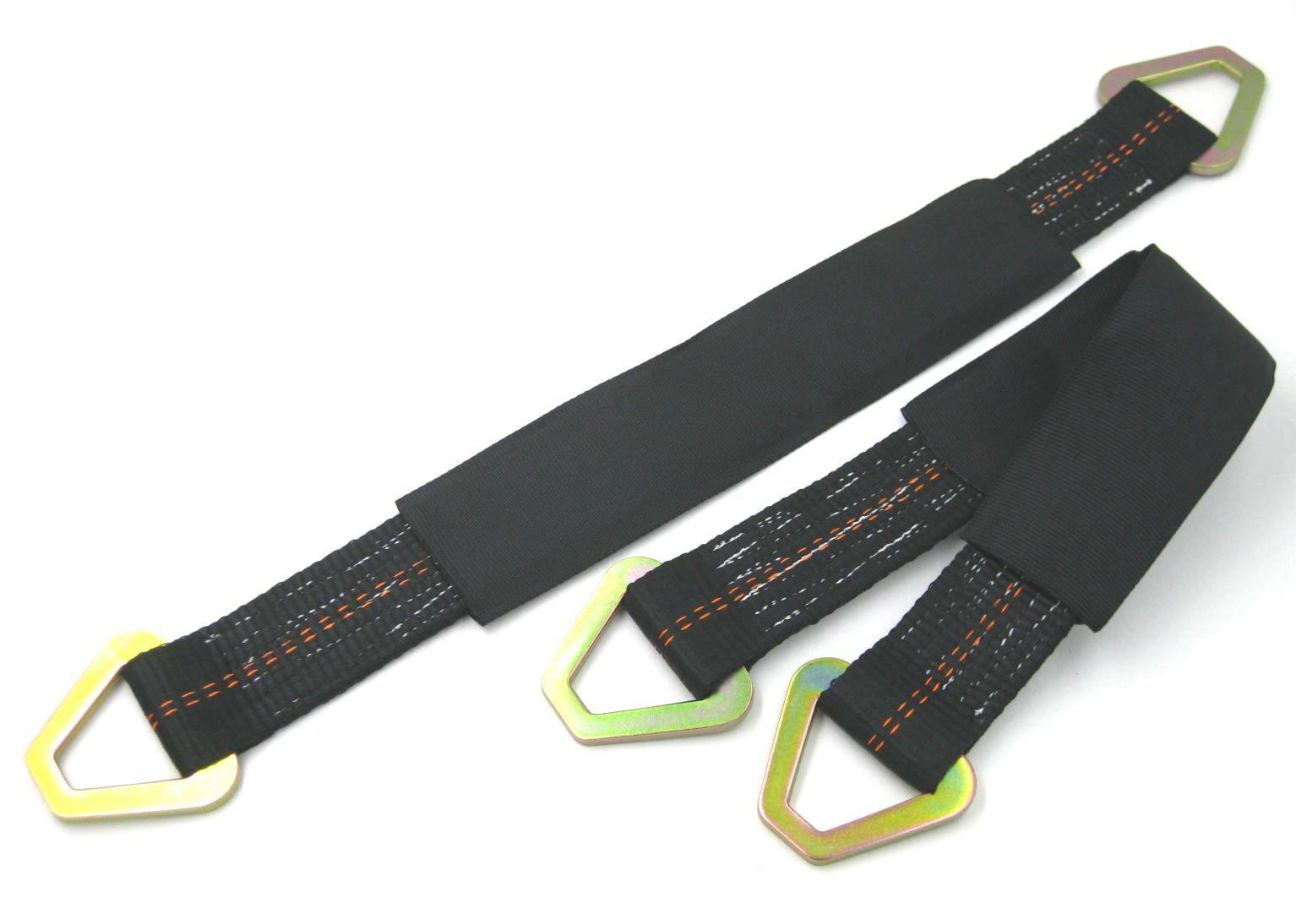 2 HD 21" Axle Straps Wheel Strap Tie Down f Car Trailer Tow Truck ATV Quad BLACK