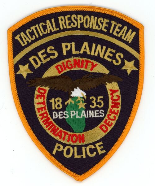 ILLINOIS IL DES PLAINES POLICE TACTICAL RESPONSE TEAM SHOULDER PATCH SHERIFF
