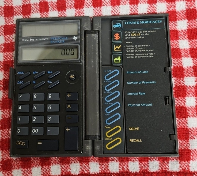 1987 Texas Instruments Personal Banker Financial Calculator Tested Works A#13987