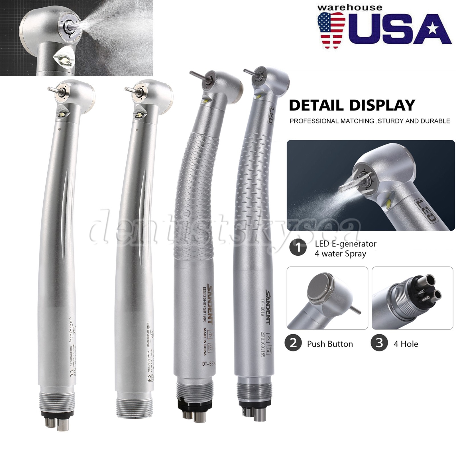NSK KAV Style Dental Fiber Optic LED E-generator High Speed Handpiece 4H/2H YBM