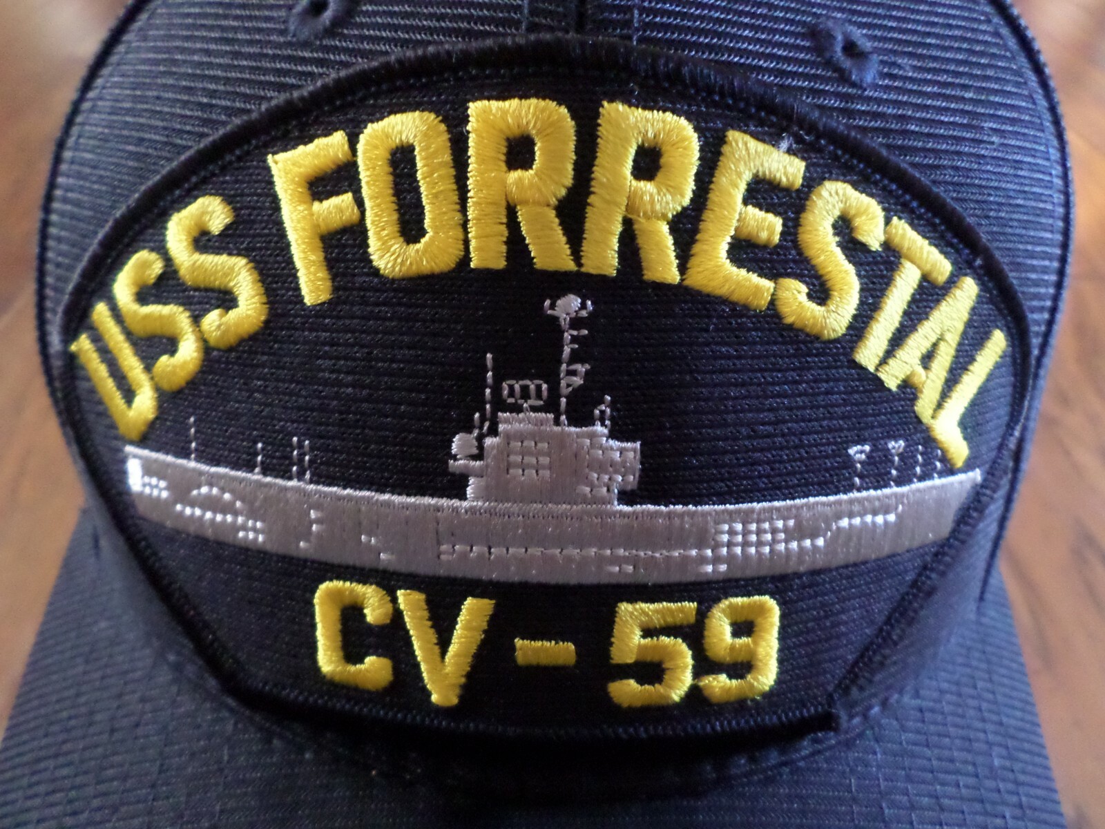 USS FORRESTAL CV-59 NAVY SHIP HAT U.S MILITARY OFFICIAL BALL CAP U.S.A MADE