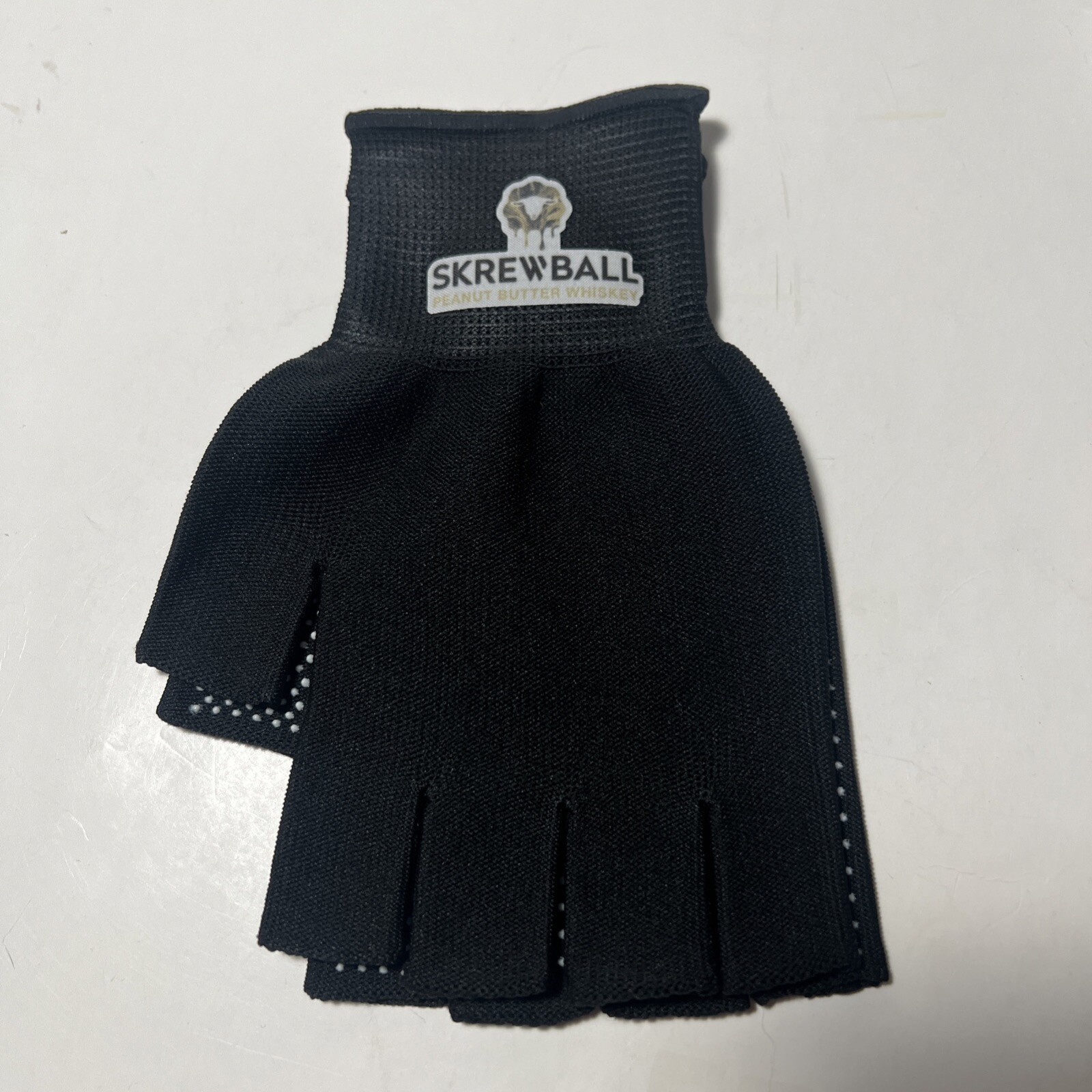 Skrewball Peanut Butter Whiskey Winter Gloves Fingerless, Drinking Gloves NEW
