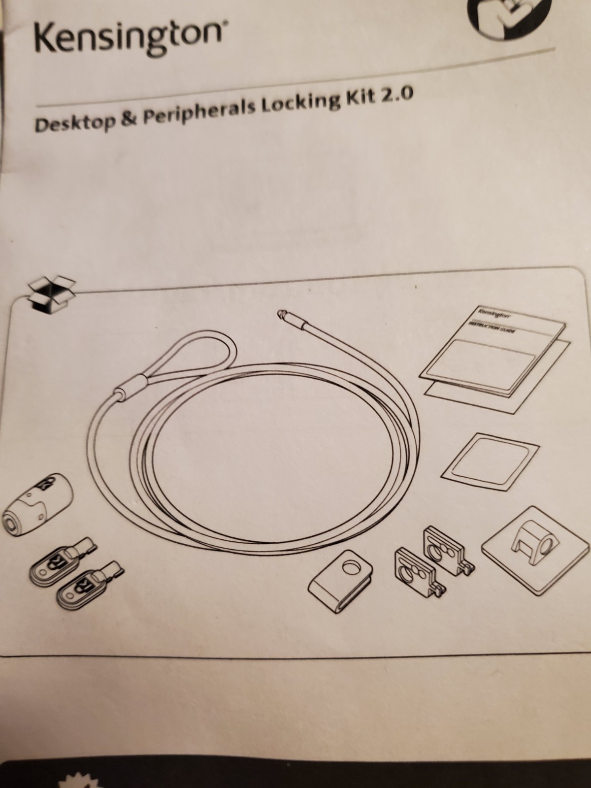 Kensington Desktop & Peripherals Locking Kit 2.0 Black K64425S NEW - Open Bag