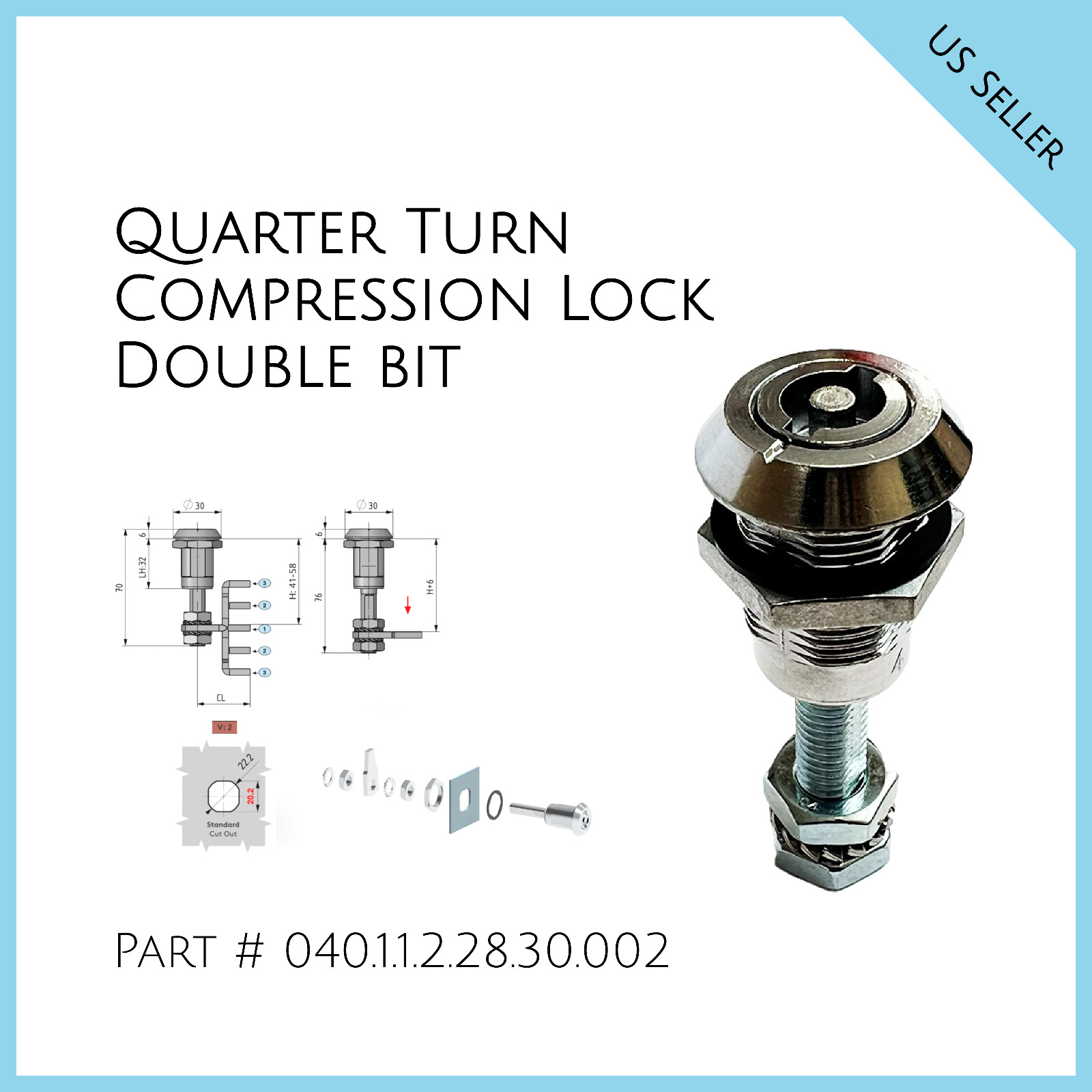 Quarter Turn Compression Lock Double Bit # 040.2.1.1.15.00.002