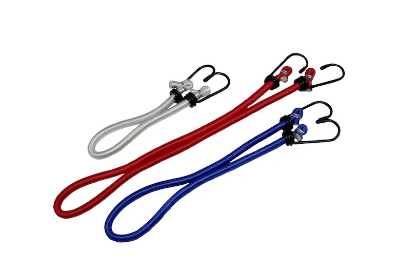 GRIP Elastic 12" 18" 24" Bungee Strap Set with Hooks (6pc - 3 size) Ships Free.