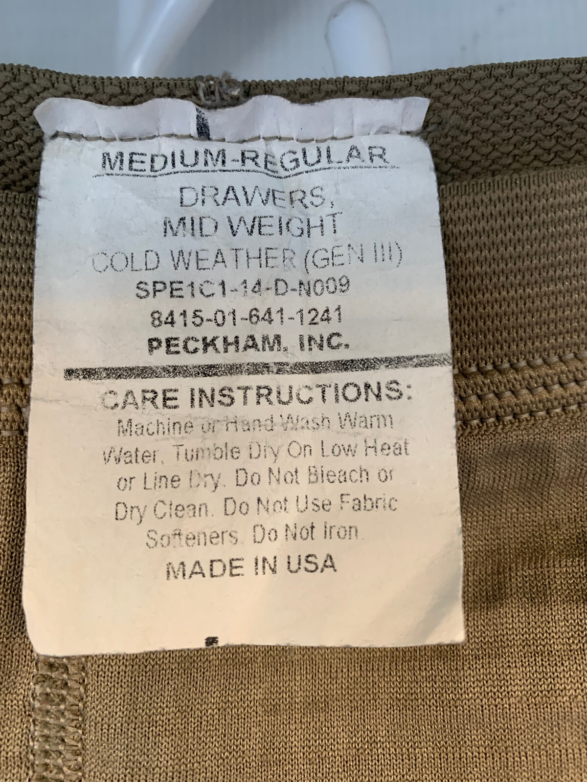 POLARTEC GRIDFLEECE PANTS COLD WEATHER, GENERATION III,TAN, MEDIUM REGULAR.