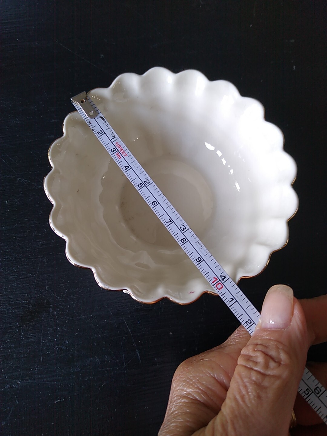 Vintage LENOX Small Trinket Bowl Embossed Roses Gold Trim 4"