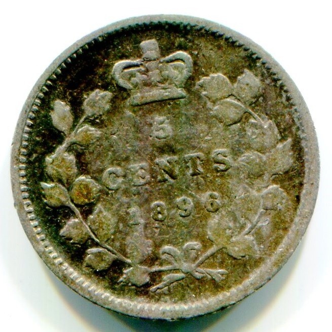 1896 Canada Silver Five Cent  / 5 Cent !!