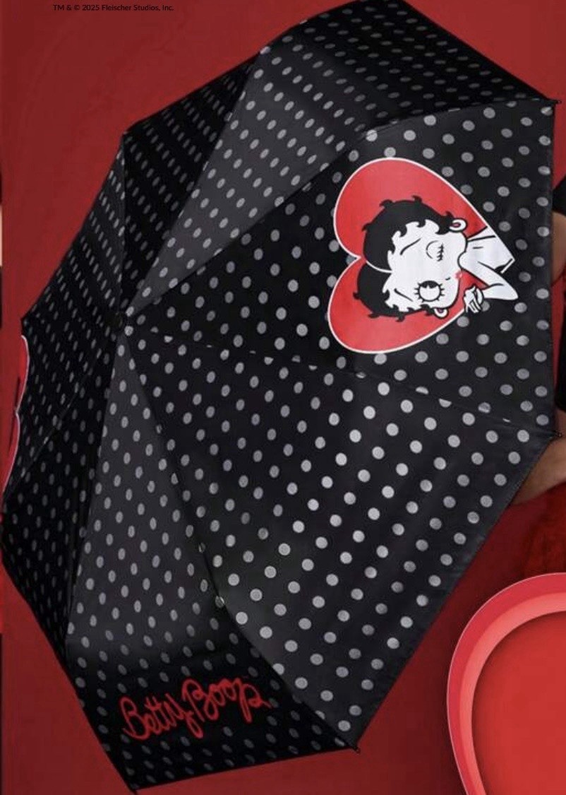 NWT Black/Red Betty Boop Umbrella ☂️ W/ Winking Eye-Too Cute! 🥰 NWT