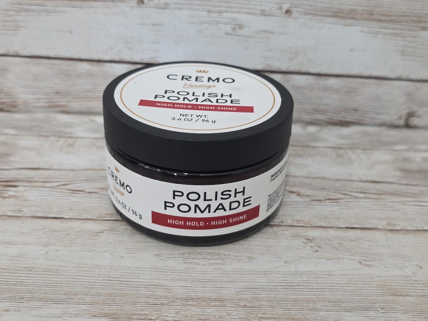 Cremo Premium Barber Grade HAIR STYLING POMADE POLISH HIGH HOLD HIGH SHINE 3.4oz